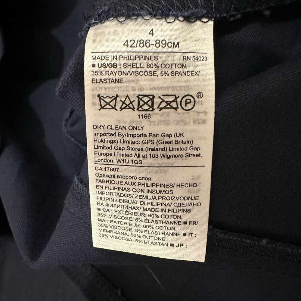 Banana Republic Navy Princess Seam Scalloped Edge Sheath Dress Size 4 Preppy - Picture 13 of 14